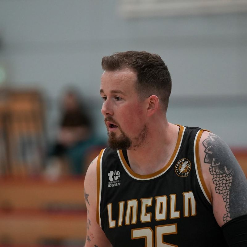 A Lincoln player waiting for the restart
